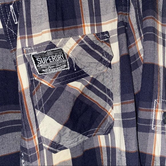 Superdry Navy Blue Flannel Shirt - Picture 4 of 5